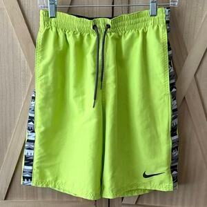 Nike 9” Logo Tape Atomic Green Volley Board Swim Shorts